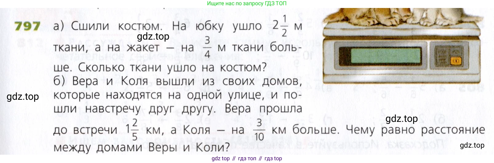 Математика, 5 класс Учебник, авторы: Дорофеев Георгий Владимирович, Шарыгин Игорь Фёдорович, Суворова Светлана Борисовна, Бунимович Евгений Абрамович, Кузнецова Людмила Викторовна, Минаева Светлана Станиславовна, Рослова Лариса Олеговна, издательство Просвещение, Москва, 2019 - 2022, белого цвета, страница 203, номер 797, Условие
