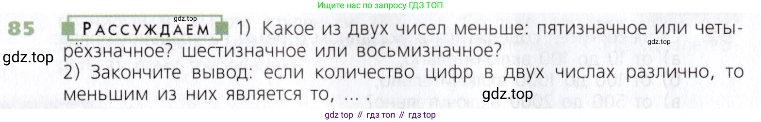Математика, 5 класс Учебник, авторы: Дорофеев Георгий Владимирович, Шарыгин Игорь Фёдорович, Суворова Светлана Борисовна, Бунимович Евгений Абрамович, Кузнецова Людмила Викторовна, Минаева Светлана Станиславовна, Рослова Лариса Олеговна, издательство Просвещение, Москва, 2019 - 2022, белого цвета, страница 31, номер 85, Условие