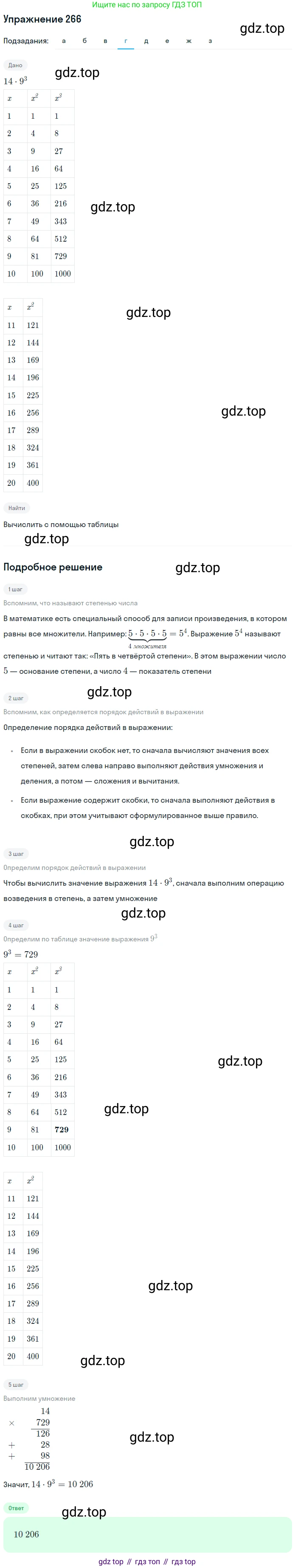 Математика, 5 класс Учебник, авторы: Дорофеев Георгий Владимирович, Шарыгин Игорь Фёдорович, Суворова Светлана Борисовна, Бунимович Евгений Абрамович, Кузнецова Людмила Викторовна, Минаева Светлана Станиславовна, Рослова Лариса Олеговна, издательство Просвещение, Москва, 2019 - 2022, белого цвета, страница 69, номер 266, Решение 1 (продолжение 4)