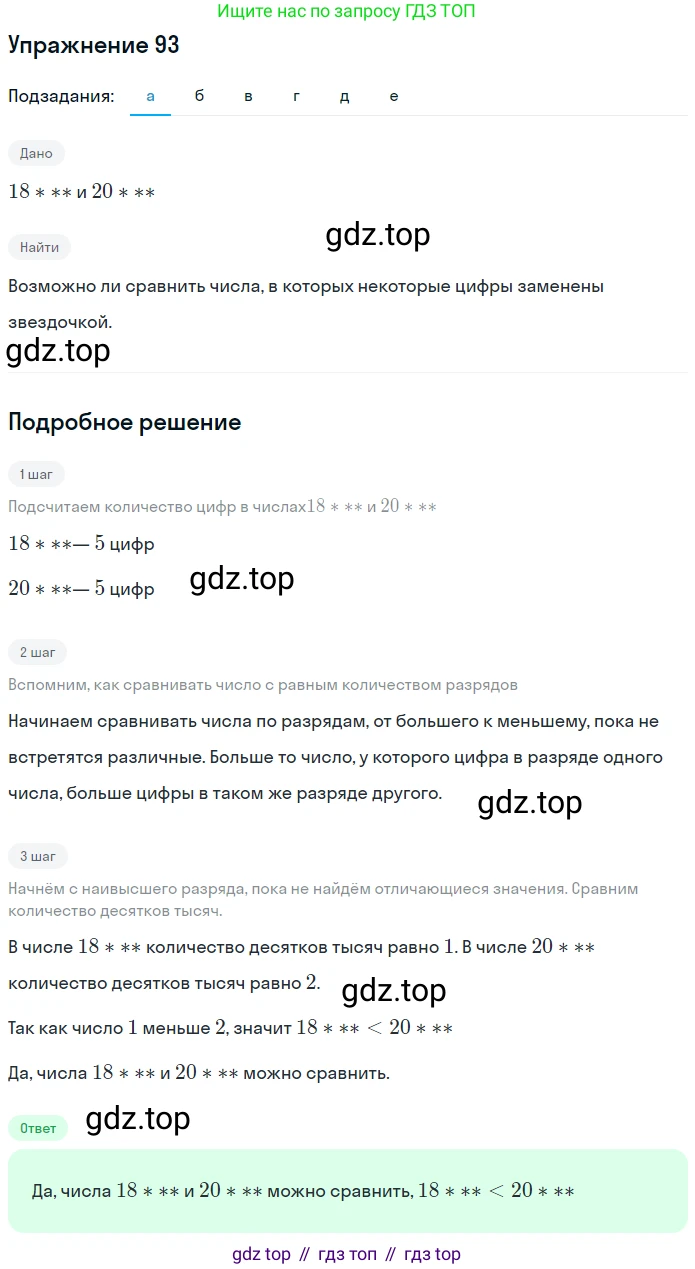 Математика, 5 класс Учебник, авторы: Дорофеев Георгий Владимирович, Шарыгин Игорь Фёдорович, Суворова Светлана Борисовна, Бунимович Евгений Абрамович, Кузнецова Людмила Викторовна, Минаева Светлана Станиславовна, Рослова Лариса Олеговна, издательство Просвещение, Москва, 2019 - 2022, белого цвета, страница 32, номер 93, Решение 1