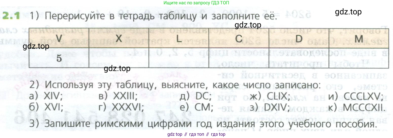 ГДЗ Математика, 5 класс Учебник, авторы: Дорофеев Георгий Владимирович, Шарыгин Игорь Фёдорович, Суворова Светлана Борисовна, Бунимович Евгений Абрамович, Кузнецова Людмила Викторовна, Минаева Светлана Станиславовна, Рослова Лариса Олеговна, издательство Просвещение, Москва, 2023, белого цвета, страница 26, номер 2.1, Условие