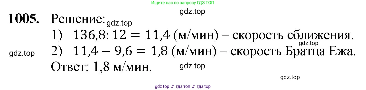 ГДЗ Математика, 5 класс Учебник, авторы: Мерзляк Аркадий Григорьевич, Полонский Виталий Борисович, Якир Михаил Семёнович, издательство Просвещение, Москва, 2019 - 2022, голубого цвета, страница 244, номер 1005, Решение 1