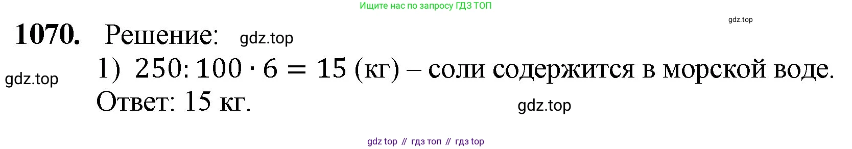 ГДЗ Математика, 5 класс Учебник, авторы: Мерзляк Аркадий Григорьевич, Полонский Виталий Борисович, Якир Михаил Семёнович, издательство Просвещение, Москва, 2019 - 2022, голубого цвета, страница 256, номер 1070, Решение 1