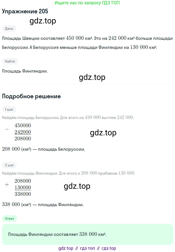 ГДЗ Математика, 5 класс Учебник, авторы: Мерзляк Аркадий Григорьевич, Полонский Виталий Борисович, Якир Михаил Семёнович, издательство Просвещение, Москва, 2019 - 2022, голубого цвета, страница 58, номер 205, Решение 2