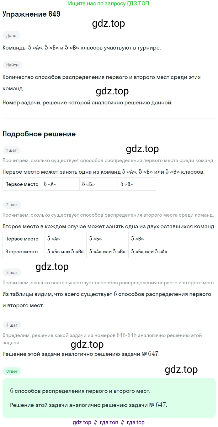 ГДЗ Математика, 5 класс Учебник, авторы: Мерзляк Аркадий Григорьевич, Полонский Виталий Борисович, Якир Михаил Семёнович, издательство Просвещение, Москва, 2019 - 2022, голубого цвета, страница 163, номер 649, Решение 2
