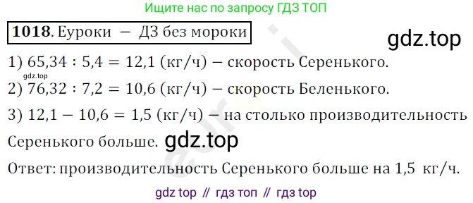 ГДЗ Математика, 5 класс Учебник, авторы: Мерзляк Аркадий Григорьевич, Полонский Виталий Борисович, Якир Михаил Семёнович, издательство Просвещение, Москва, 2019 - 2022, голубого цвета, страница 246, номер 1018, Решение 3