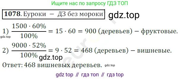 ГДЗ Математика, 5 класс Учебник, авторы: Мерзляк Аркадий Григорьевич, Полонский Виталий Борисович, Якир Михаил Семёнович, издательство Просвещение, Москва, 2019 - 2022, голубого цвета, страница 257, номер 1078, Решение 3