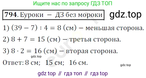 ГДЗ Математика, 5 класс Учебник, авторы: Мерзляк Аркадий Григорьевич, Полонский Виталий Борисович, Якир Михаил Семёнович, издательство Просвещение, Москва, 2019 - 2022, голубого цвета, страница 201, номер 794, Решение 3