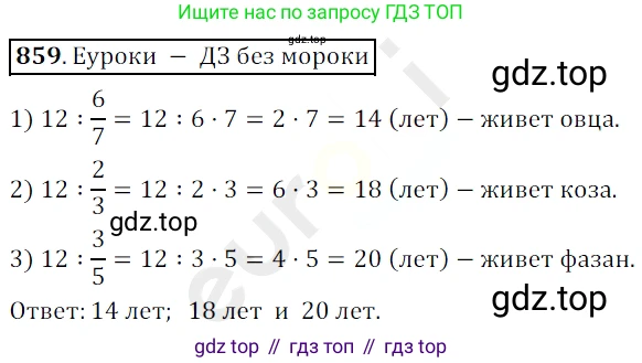 ГДЗ Математика, 5 класс Учебник, авторы: Мерзляк Аркадий Григорьевич, Полонский Виталий Борисович, Якир Михаил Семёнович, издательство Просвещение, Москва, 2019 - 2022, голубого цвета, страница 220, номер 859, Решение 3