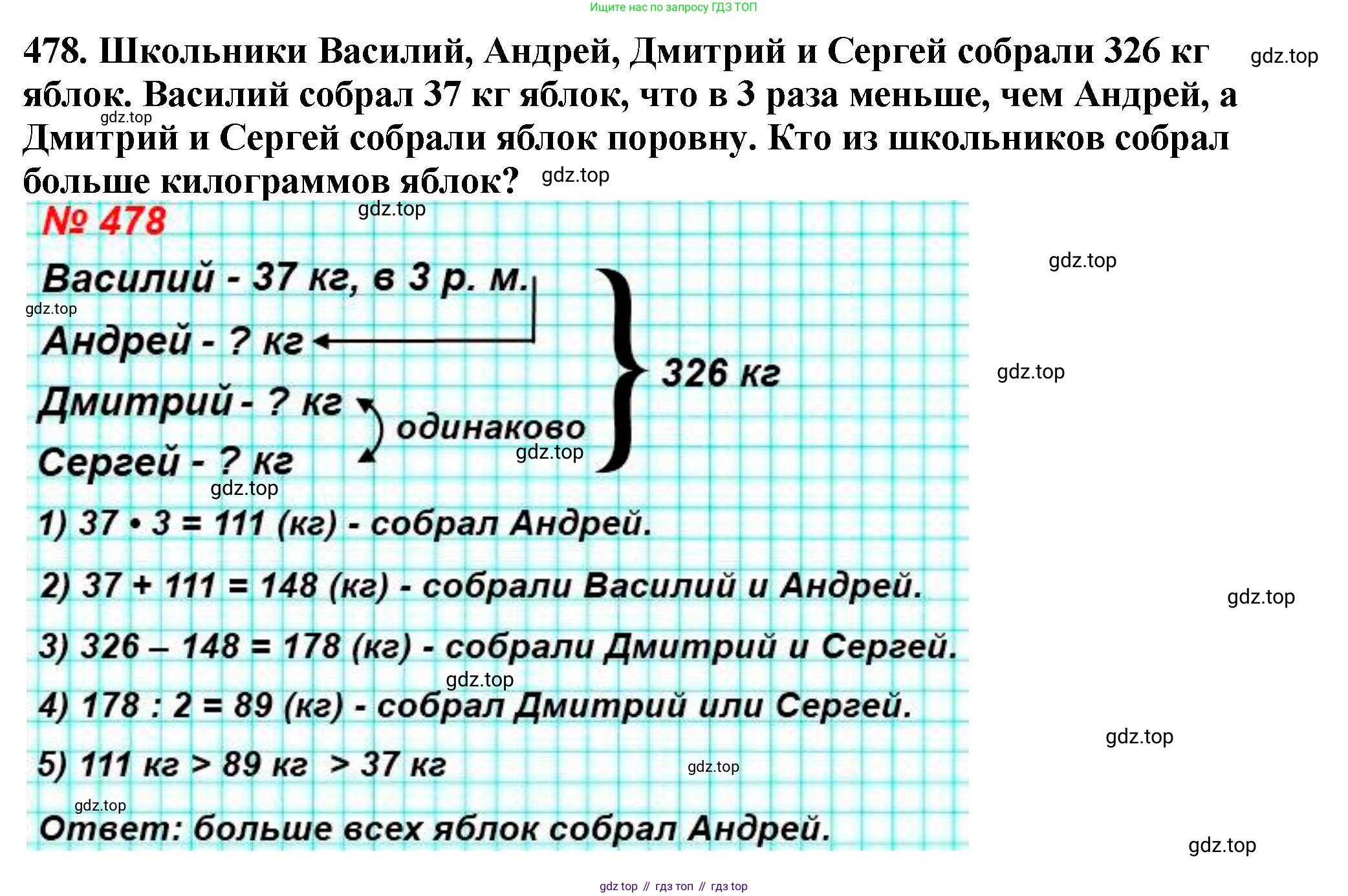 ГДЗ Математика, 5 класс Учебник, авторы: Мерзляк Аркадий Григорьевич, Полонский Виталий Борисович, Якир Михаил Семёнович, издательство Просвещение, Москва, 2019 - 2022, голубого цвета, страница 127, номер 478, Решение 4