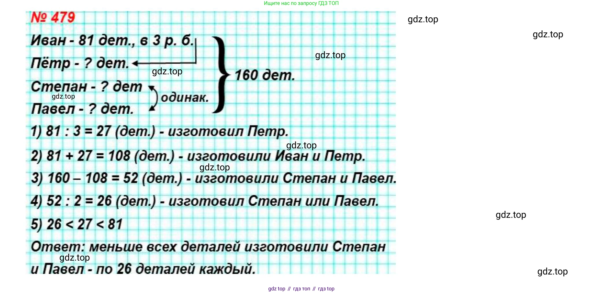 ГДЗ Математика, 5 класс Учебник, авторы: Мерзляк Аркадий Григорьевич, Полонский Виталий Борисович, Якир Михаил Семёнович, издательство Просвещение, Москва, 2019 - 2022, голубого цвета, страница 127, номер 479, Решение 4 (продолжение 2)