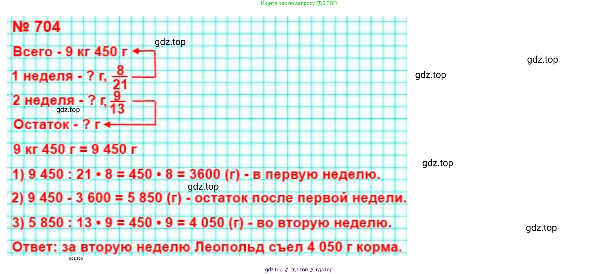 ГДЗ Математика, 5 класс Учебник, авторы: Мерзляк Аркадий Григорьевич, Полонский Виталий Борисович, Якир Михаил Семёнович, издательство Просвещение, Москва, 2019 - 2022, голубого цвета, страница 177, номер 704, Решение 4 (продолжение 2)