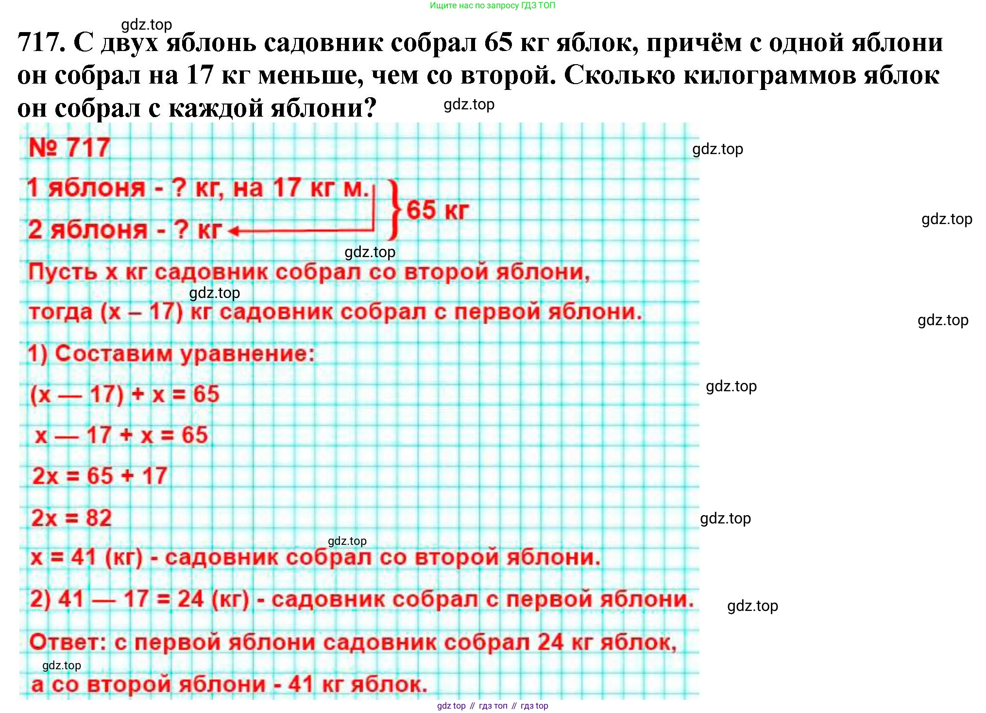 ГДЗ Математика, 5 класс Учебник, авторы: Мерзляк Аркадий Григорьевич, Полонский Виталий Борисович, Якир Михаил Семёнович, издательство Просвещение, Москва, 2019 - 2022, голубого цвета, страница 178, номер 717, Решение 4