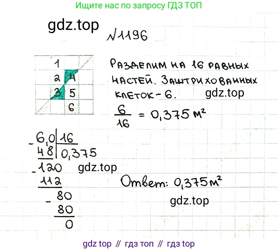 ГДЗ Математика, 5 класс Учебник, авторы: Мерзляк Аркадий Григорьевич, Полонский Виталий Борисович, Якир Михаил Семёнович, издательство Просвещение, Москва, 2019 - 2022, голубого цвета, страница 282, номер 1196, Решение 5