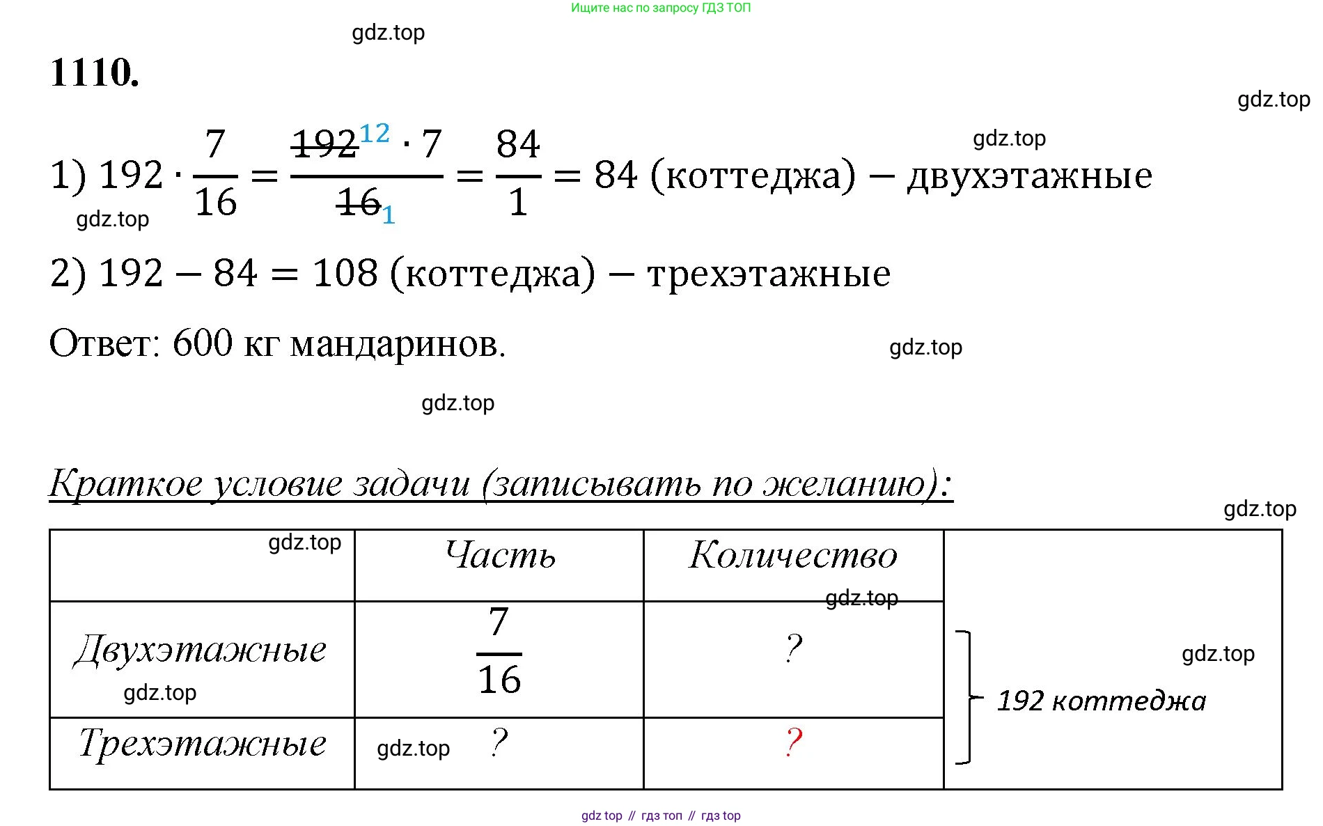 Математика, 5 класс Учебник, авторы: Мерзляк Аркадий Григорьевич, Полонский Виталий Борисович, Якир Михаил Семёнович, издательство Просвещение, Москва, 2023, голубого цвета, страница 248, номер 1110, Решение