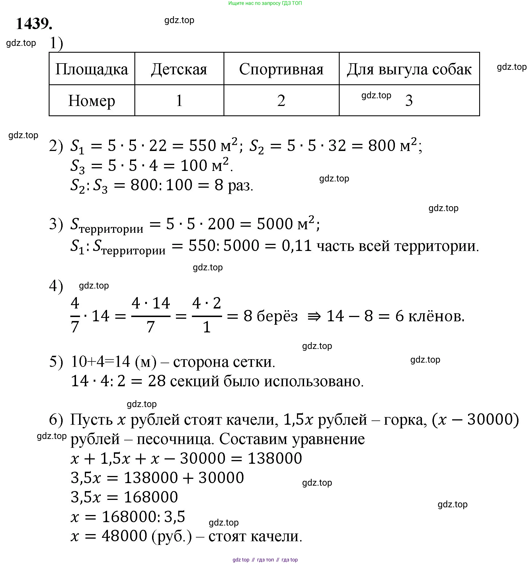 Математика, 5 класс Учебник, авторы: Мерзляк Аркадий Григорьевич, Полонский Виталий Борисович, Якир Михаил Семёнович, издательство Просвещение, Москва, 2023, голубого цвета, страница 306, номер 1439, Решение