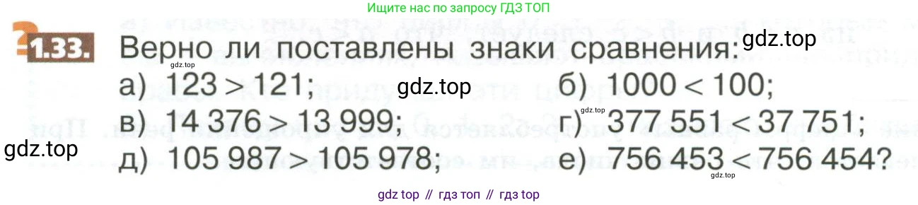 ГДЗ Математика, 5 класс Учебник, авторы: Никольский Сергей Михайлович, Потапов Михаил Константинович, Решетников Николай Николаевич, Шевкин Александр Владимирович, издательство Просвещение, Москва, 2023, коричневого цвета, страница 12, номер 1.33, Условие