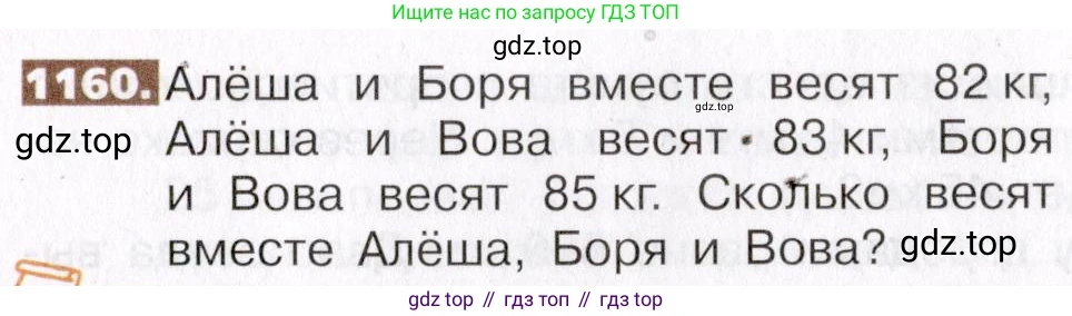 ГДЗ Математика, 5 класс Учебник, авторы: Никольский Сергей Михайлович, Потапов Михаил Константинович, Решетников Николай Николаевич, Шевкин Александр Владимирович, издательство Просвещение, Москва, 2019 - 2022, коричневого цвета, страница 255, номер 1160, Условие