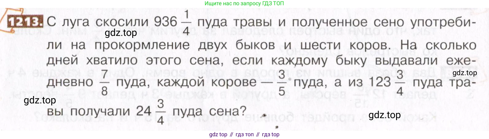 ГДЗ Математика, 5 класс Учебник, авторы: Никольский Сергей Михайлович, Потапов Михаил Константинович, Решетников Николай Николаевич, Шевкин Александр Владимирович, издательство Просвещение, Москва, 2019 - 2022, коричневого цвета, страница 262, номер 1213, Условие