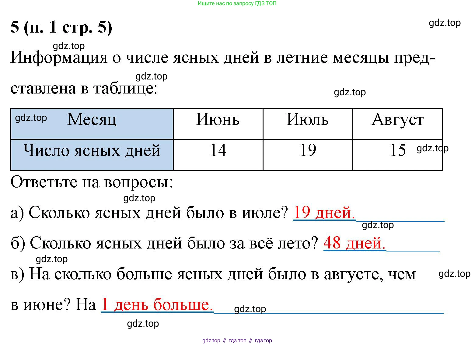 Математика, 5 класс рабочая тетрадь, автор: Ткачева Мария Владимировна, издательство Просвещение, Москва, 2024, белого цвета, страница 5, номер 5, Решение 2024