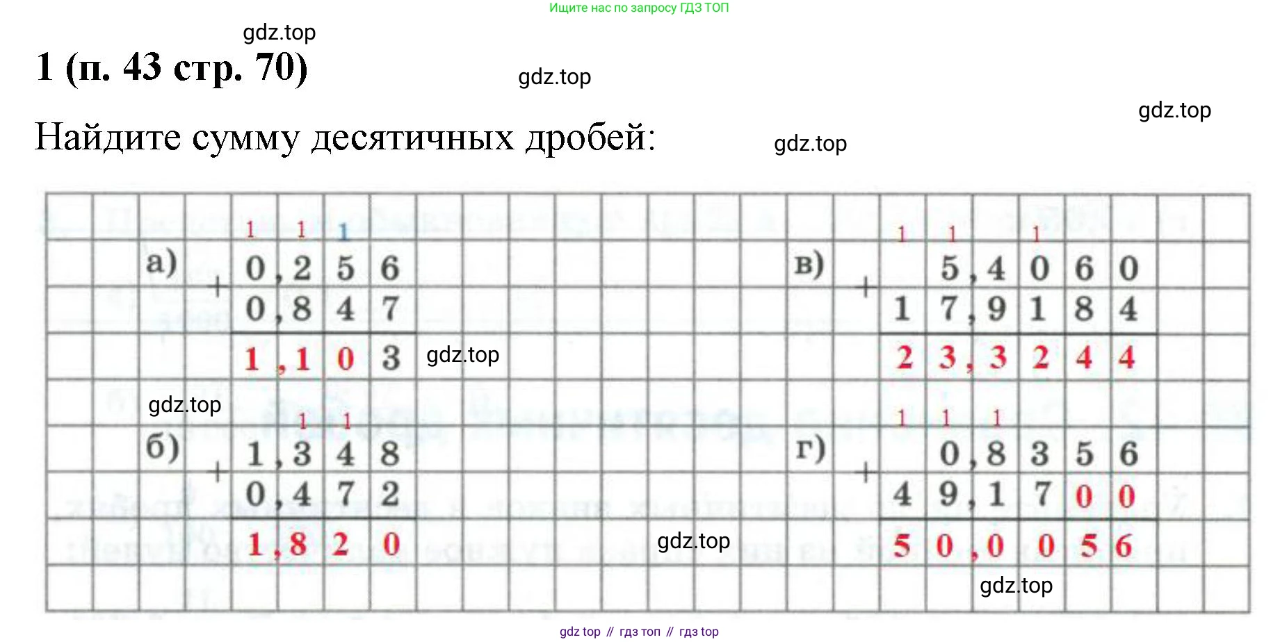 Математика, 5 класс рабочая тетрадь, автор: Ткачева Мария Владимировна, издательство Просвещение, Москва, 2024, белого цвета, страница 70, номер 1, Решение 2024