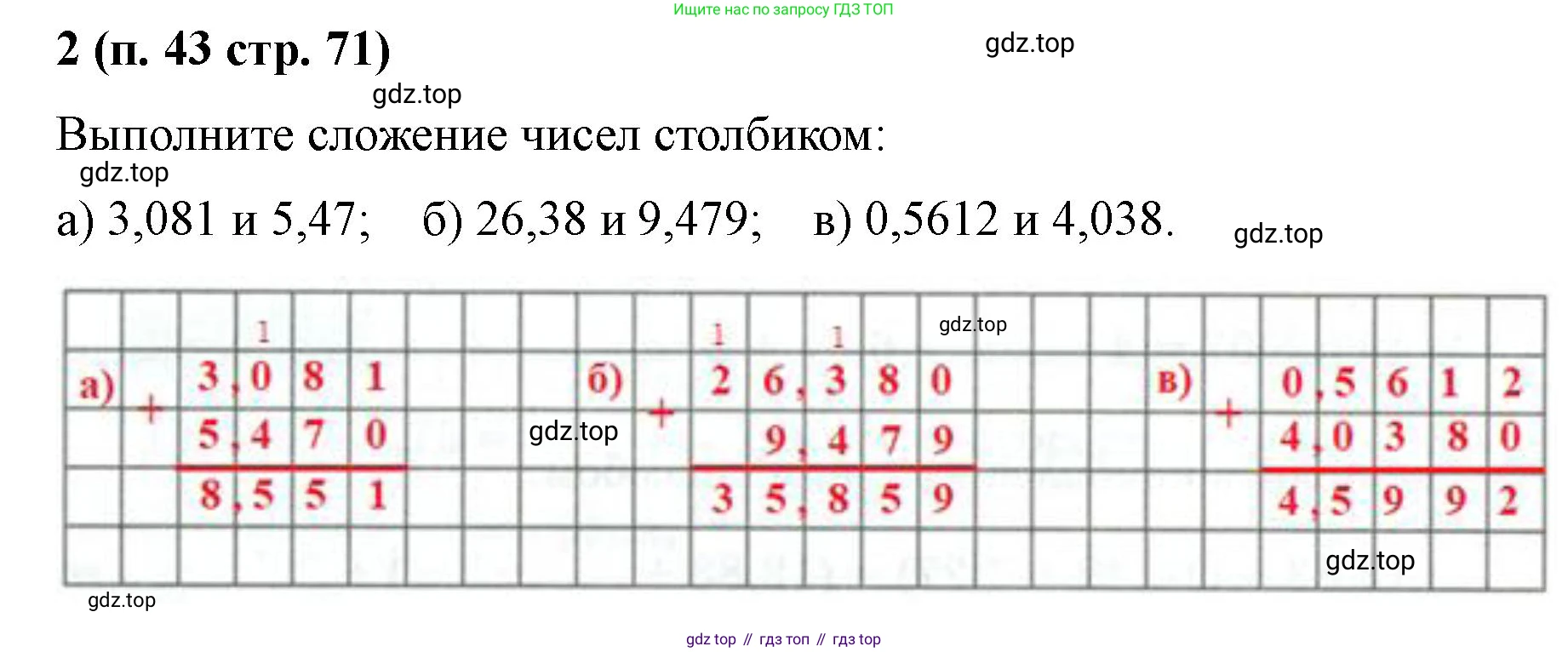 Математика, 5 класс рабочая тетрадь, автор: Ткачева Мария Владимировна, издательство Просвещение, Москва, 2024, белого цвета, страница 71, номер 2, Решение 2024