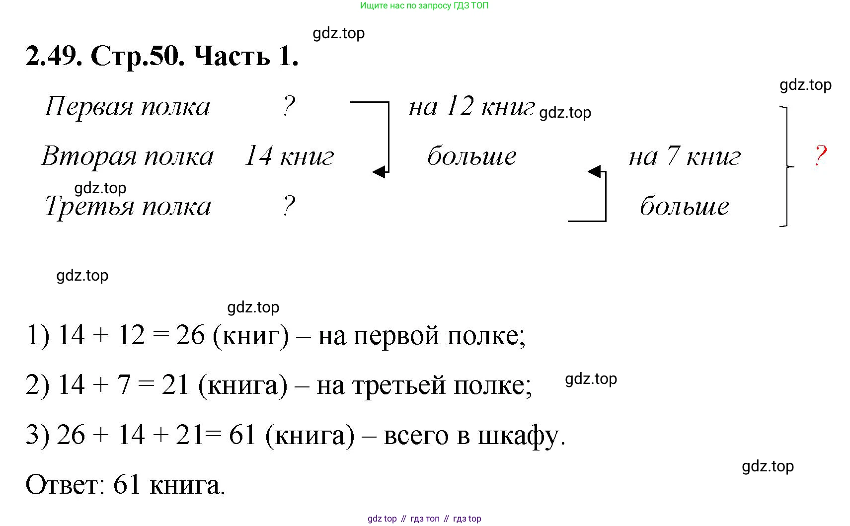 ГДЗ Математика, 5 класс Учебник, авторы: Виленкин Наум Яковлевич, Жохов Владимир Иванович, Чесноков Александр Семёнович, Александрова Лилия Александровна, Шварцбурд Семён Исаакович, издательство Просвещение, Москва, 2023, белого цвета, Часть 1, страница 50, номер 2.49, Решение 4
