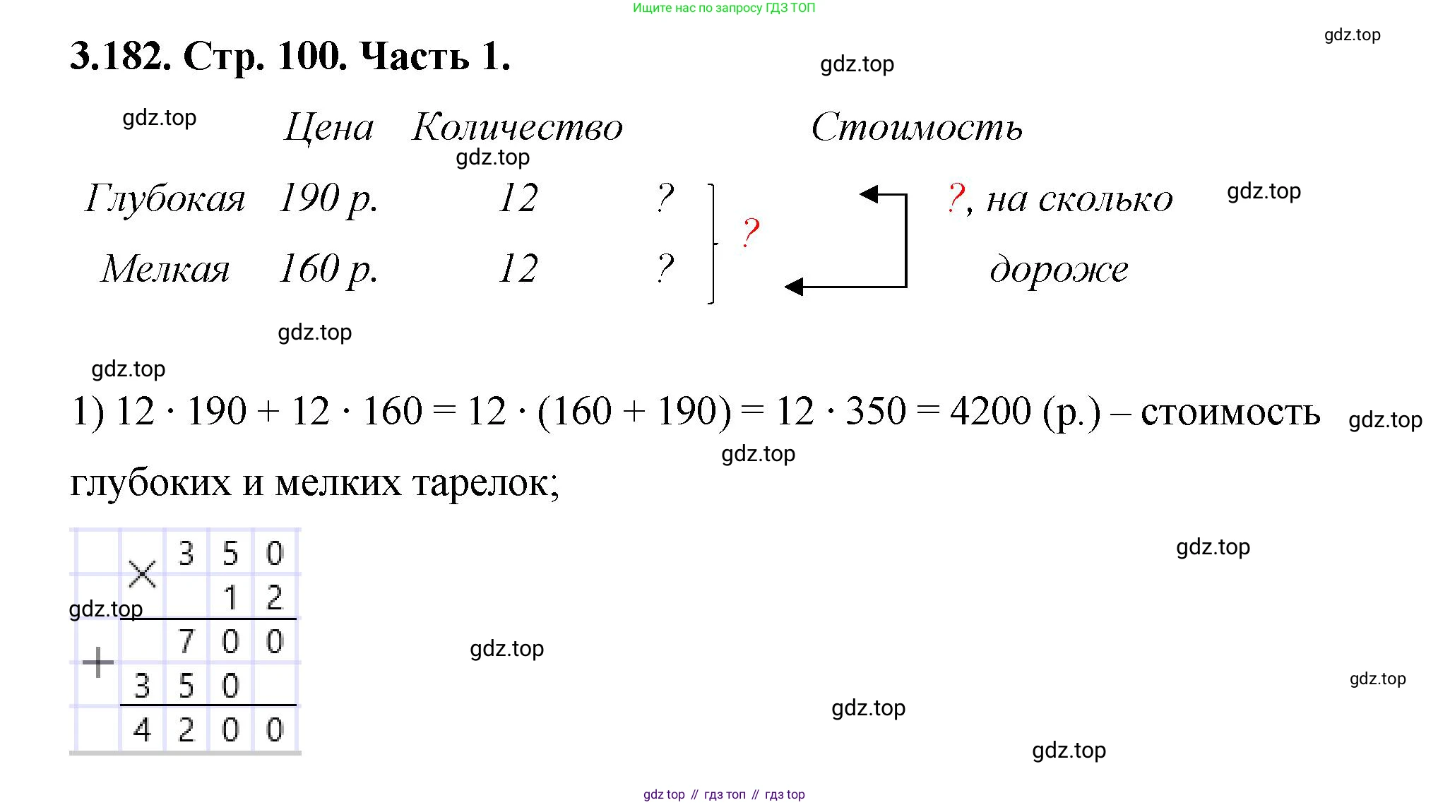 ГДЗ Математика, 5 класс Учебник, авторы: Виленкин Наум Яковлевич, Жохов Владимир Иванович, Чесноков Александр Семёнович, Александрова Лилия Александровна, Шварцбурд Семён Исаакович, издательство Просвещение, Москва, 2023, белого цвета, Часть 1, страница 100, номер 3.182, Решение 4