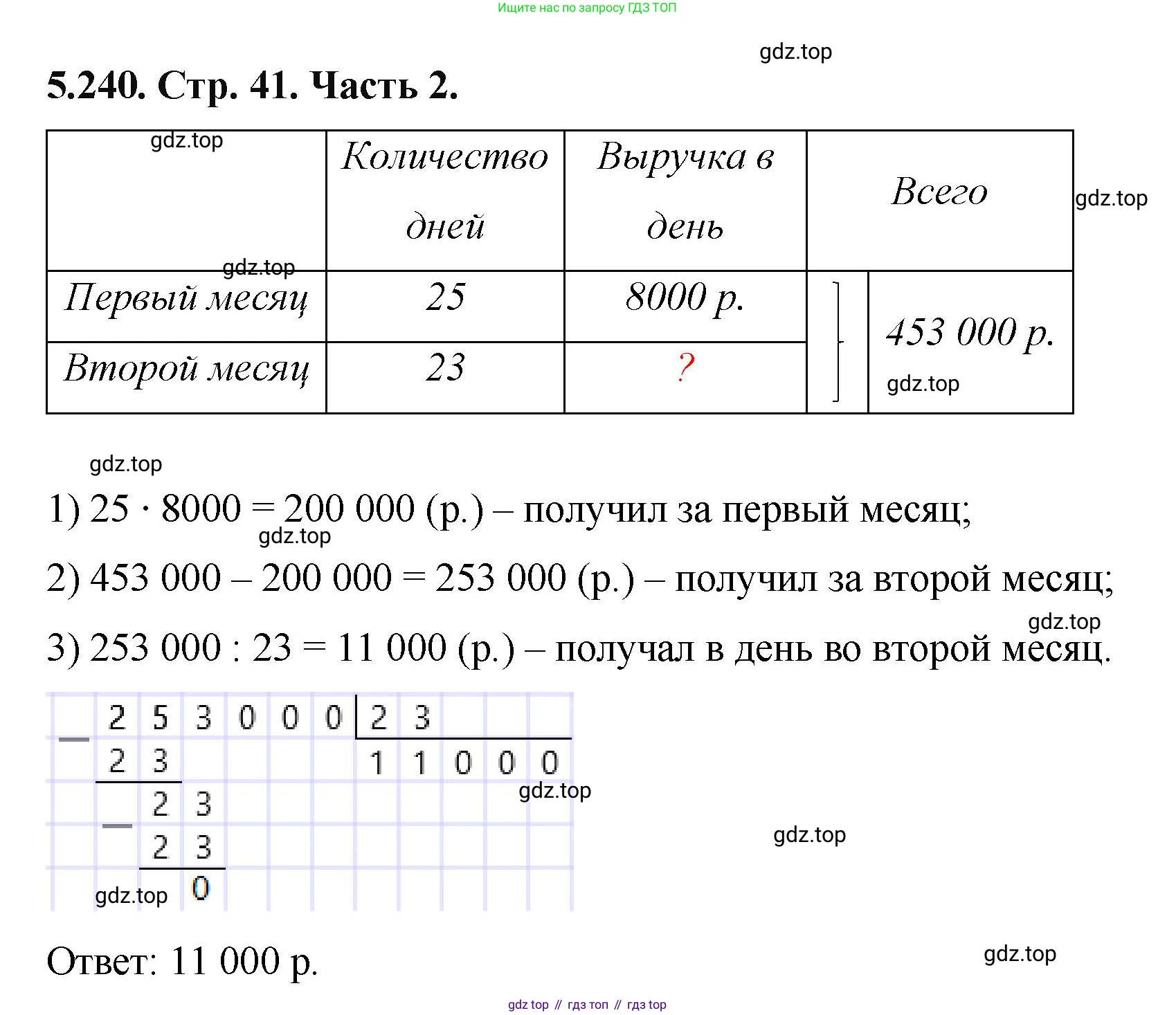 ГДЗ Математика, 5 класс Учебник, авторы: Виленкин Наум Яковлевич, Жохов Владимир Иванович, Чесноков Александр Семёнович, Александрова Лилия Александровна, Шварцбурд Семён Исаакович, издательство Просвещение, Москва, 2023, белого цвета, Часть 2, страница 41, номер 5.240, Решение 4
