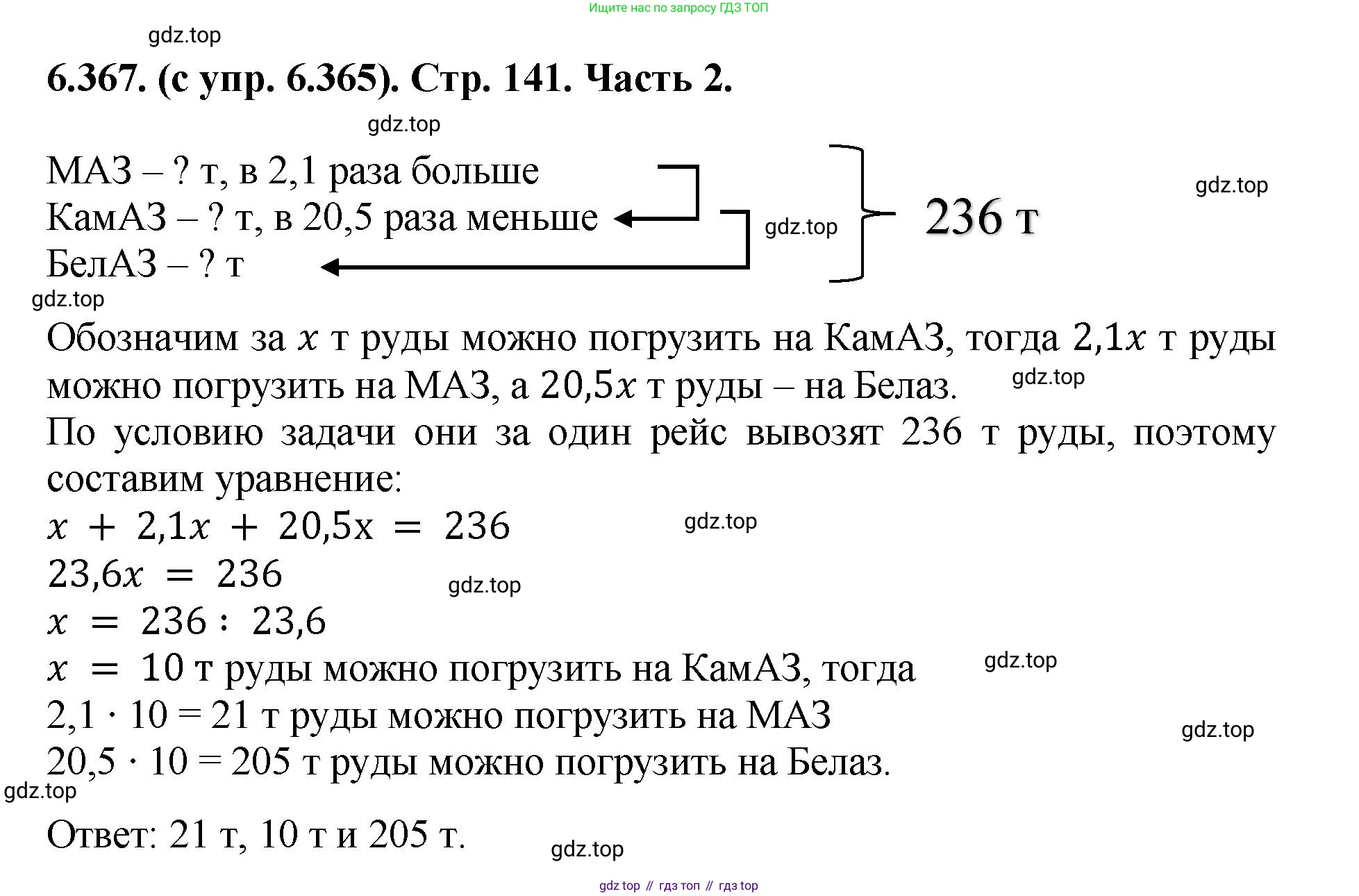 ГДЗ Математика, 5 класс Учебник, авторы: Виленкин Наум Яковлевич, Жохов Владимир Иванович, Чесноков Александр Семёнович, Александрова Лилия Александровна, Шварцбурд Семён Исаакович, издательство Просвещение, Москва, 2023, белого цвета, Часть 2, страница 141, номер 6.367, Решение 4