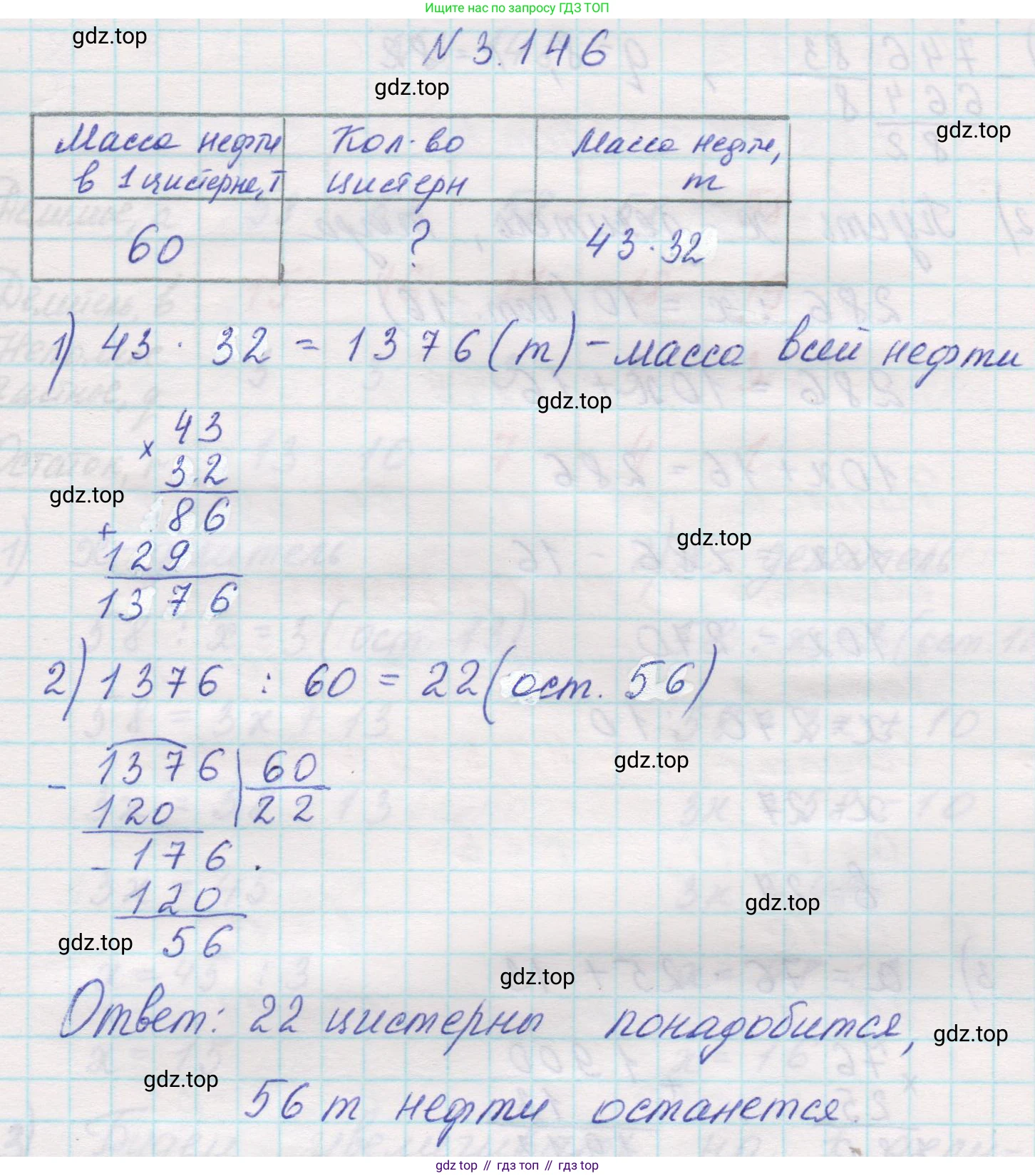 Математика, 5 класс Учебник, авторы: Виленкин Наум Яковлевич, Жохов Владимир Иванович, Чесноков Александр Семёнович, Александрова Лилия Александровна, Шварцбурд Семён Исаакович, издательство Просвещение, Москва, 2023, белого цвета, Часть 1, страница 94, номер 3.146, Решение 1