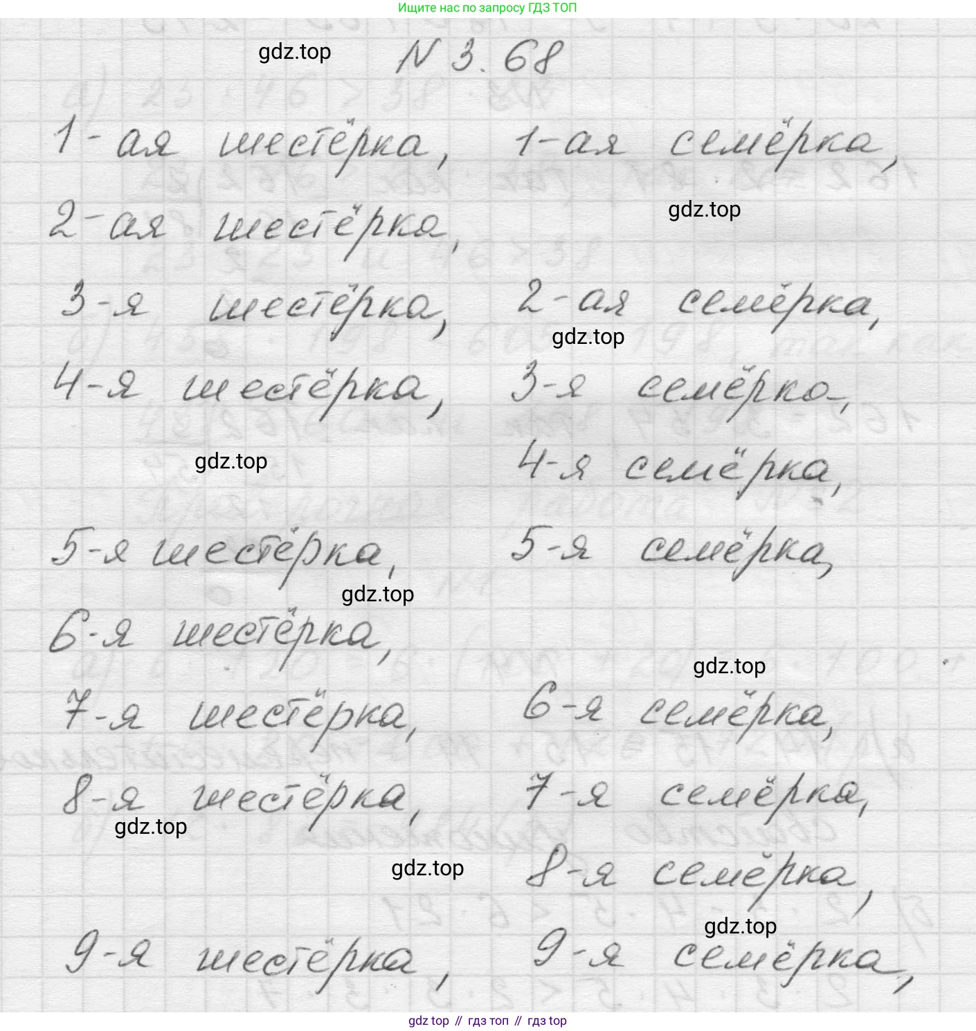 Математика, 5 класс Учебник, авторы: Виленкин Наум Яковлевич, Жохов Владимир Иванович, Чесноков Александр Семёнович, Александрова Лилия Александровна, Шварцбурд Семён Исаакович, издательство Просвещение, Москва, 2023, белого цвета, Часть 1, страница 85, номер 3.68, Решение 1