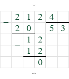 212/4=53
