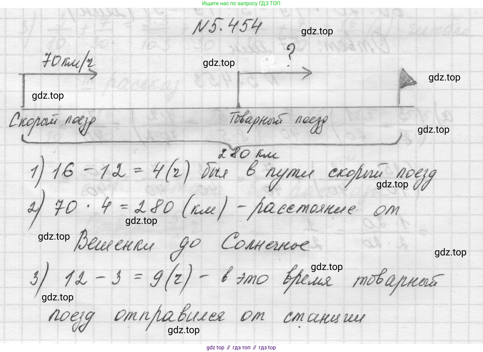 Математика, 5 класс Учебник, авторы: Виленкин Наум Яковлевич, Жохов Владимир Иванович, Чесноков Александр Семёнович, Александрова Лилия Александровна, Шварцбурд Семён Исаакович, издательство Просвещение, Москва, 2023, белого цвета, Часть 2, страница 72, номер 5.454, Решение 1