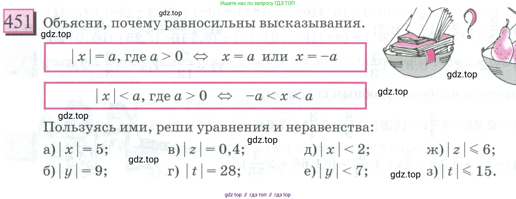 ГДЗ Математика, 6 класс Учебник, авторы: Дорофеев Георгий Владимирович, Петерсон Людмила Георгиевна, издательство Просвещение, Москва, 2023, голубого цвета, Часть 2, страница 100, номер 451, Условие 2023