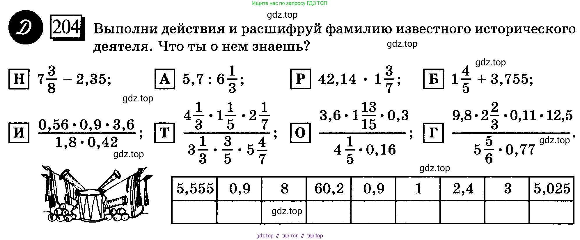 ГДЗ Математика, 6 класс Учебник, авторы: Дорофеев Георгий Владимирович, Петерсон Людмила Георгиевна, издательство Просвещение, Москва, 2023, голубого цвета, Часть 1, страница 53, номер 204, Условие 2010-2022