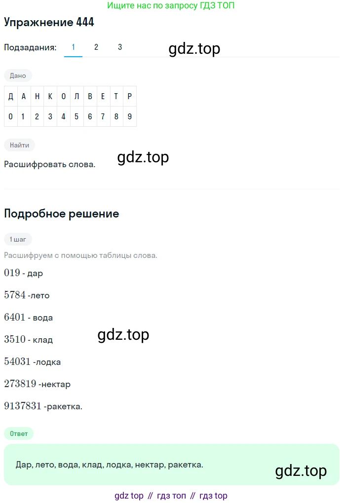 ГДЗ Математика, 6 класс Учебник, авторы: Дорофеев Георгий Владимирович, Петерсон Людмила Георгиевна, издательство Просвещение, Москва, 2023, голубого цвета, Часть 1, страница 102, номер 444, Решение 1 (2010-2022)