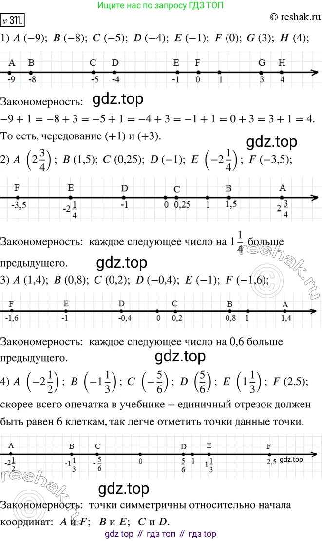 ГДЗ Математика, 6 класс Учебник, авторы: Дорофеев Георгий Владимирович, Петерсон Людмила Георгиевна, издательство Просвещение, Москва, 2023, голубого цвета, Часть 2, страница 74, номер 311, Решение 2 (2010-2022)