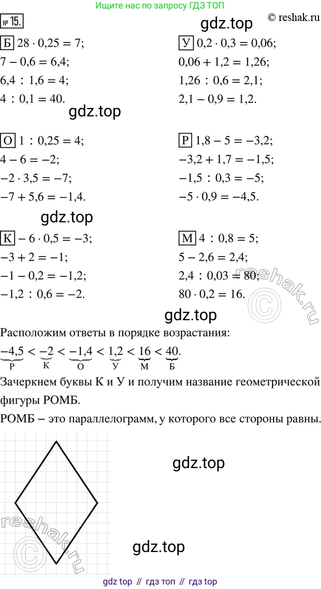 ГДЗ Математика, 6 класс Учебник, авторы: Дорофеев Георгий Владимирович, Петерсон Людмила Георгиевна, издательство Просвещение, Москва, 2023, голубого цвета, Часть 3, страница 6, номер 15, Решение 2 (2010-2022)