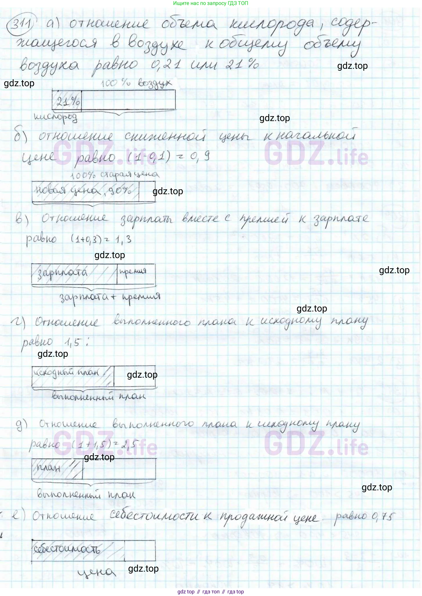 ГДЗ Математика, 6 класс Учебник, авторы: Дорофеев Георгий Владимирович, Петерсон Людмила Георгиевна, издательство Просвещение, Москва, 2023, голубого цвета, Часть 1, страница 76, номер 311, Решение 3 (2010-2022)