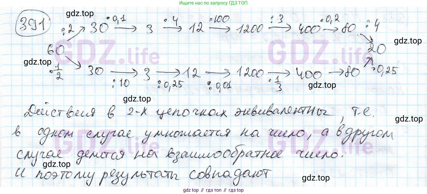 ГДЗ Математика, 6 класс Учебник, авторы: Дорофеев Георгий Владимирович, Петерсон Людмила Георгиевна, издательство Просвещение, Москва, 2023, голубого цвета, Часть 1, страница 91, номер 391, Решение 3 (2010-2022)