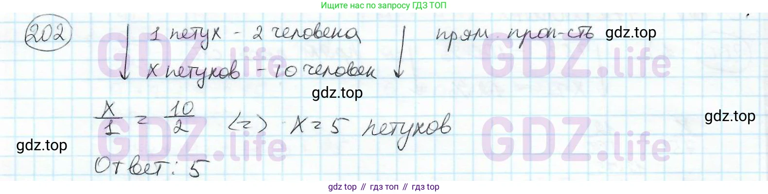 ГДЗ Математика, 6 класс Учебник, авторы: Дорофеев Георгий Владимирович, Петерсон Людмила Георгиевна, издательство Просвещение, Москва, 2023, голубого цвета, Часть 2, страница 53, номер 202, Решение 3 (2010-2022)
