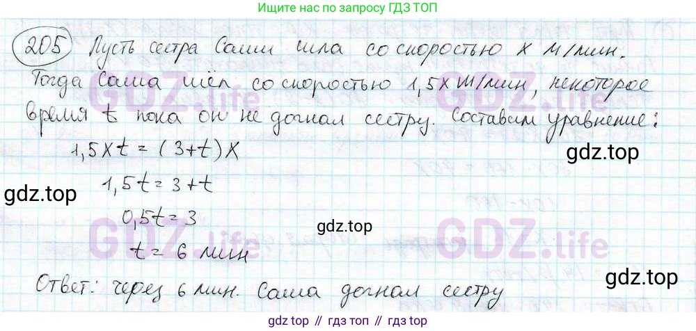 ГДЗ Математика, 6 класс Учебник, авторы: Дорофеев Георгий Владимирович, Петерсон Людмила Георгиевна, издательство Просвещение, Москва, 2023, голубого цвета, Часть 3, страница 44, номер 205, Решение 3 (2010-2022)