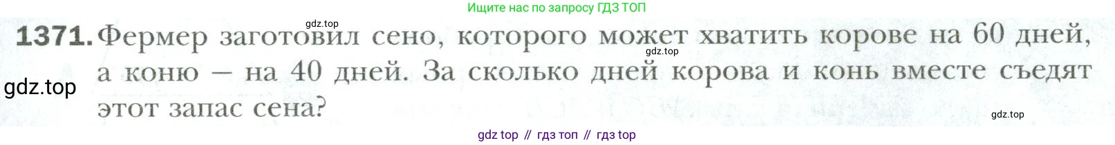 Математика, 6 класс Учебник, авторы: Мерзляк Аркадий Григорьевич, Полонский Виталий Борисович, Якир Михаил Семёнович, издательство Просвещение, Москва, 2019 - 2022, салатового цвета, страница 305, номер 1371, Условие