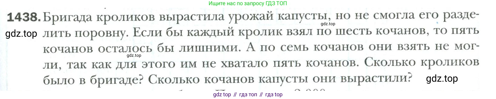 Математика, 6 класс Учебник, авторы: Мерзляк Аркадий Григорьевич, Полонский Виталий Борисович, Якир Михаил Семёнович, издательство Просвещение, Москва, 2019 - 2022, салатового цвета, страница 313, номер 1438, Условие