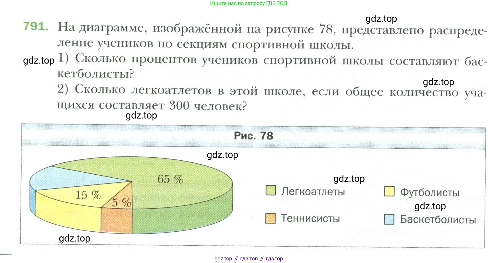 Математика, 6 класс Учебник, авторы: Мерзляк Аркадий Григорьевич, Полонский Виталий Борисович, Якир Михаил Семёнович, издательство Просвещение, Москва, 2019 - 2022, салатового цвета, страница 170, номер 791, Условие
