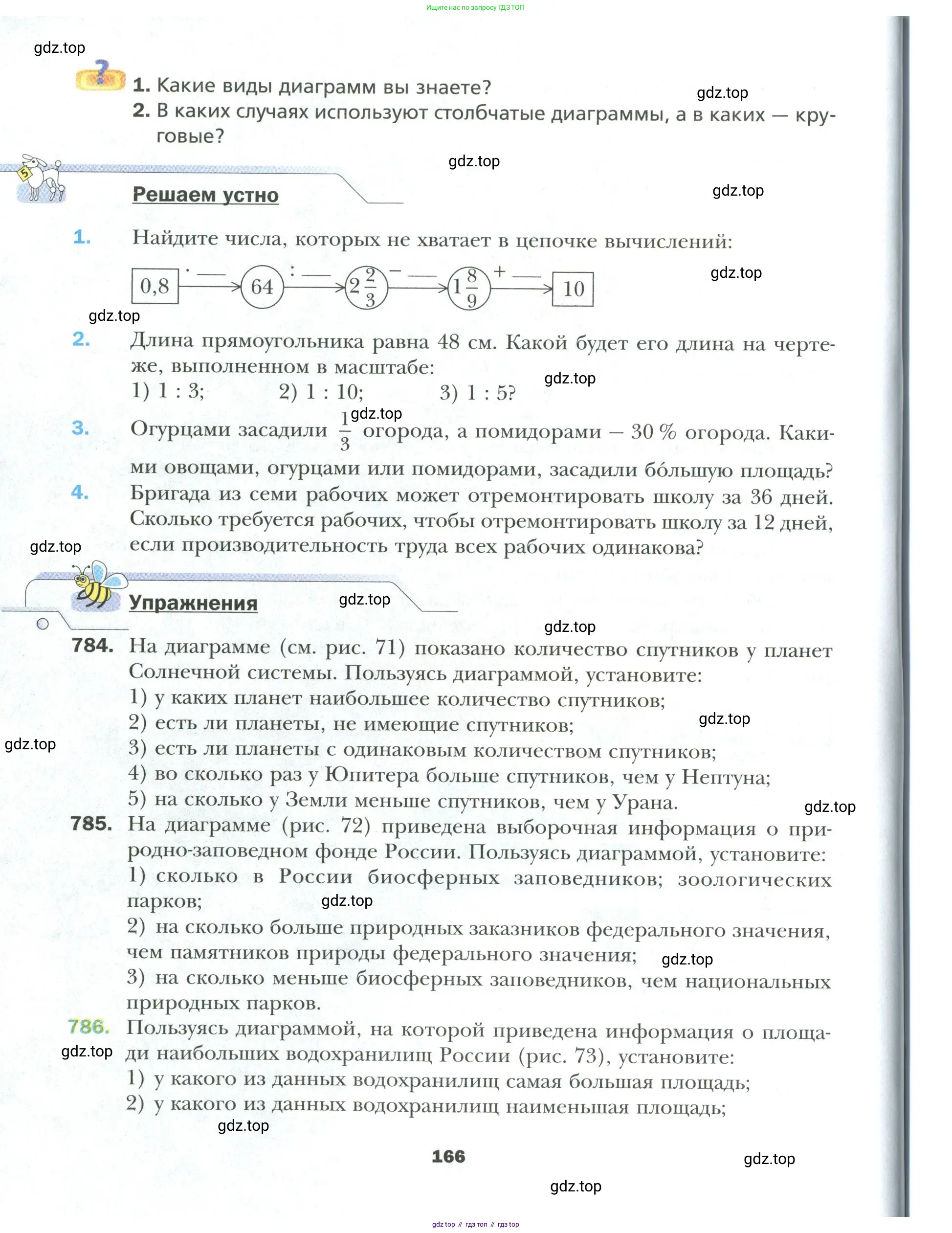 Математика, 6 класс Учебник, авторы: Мерзляк Аркадий Григорьевич, Полонский Виталий Борисович, Якир Михаил Семёнович, издательство Просвещение, Москва, 2019 - 2022, салатового цвета, страница 166