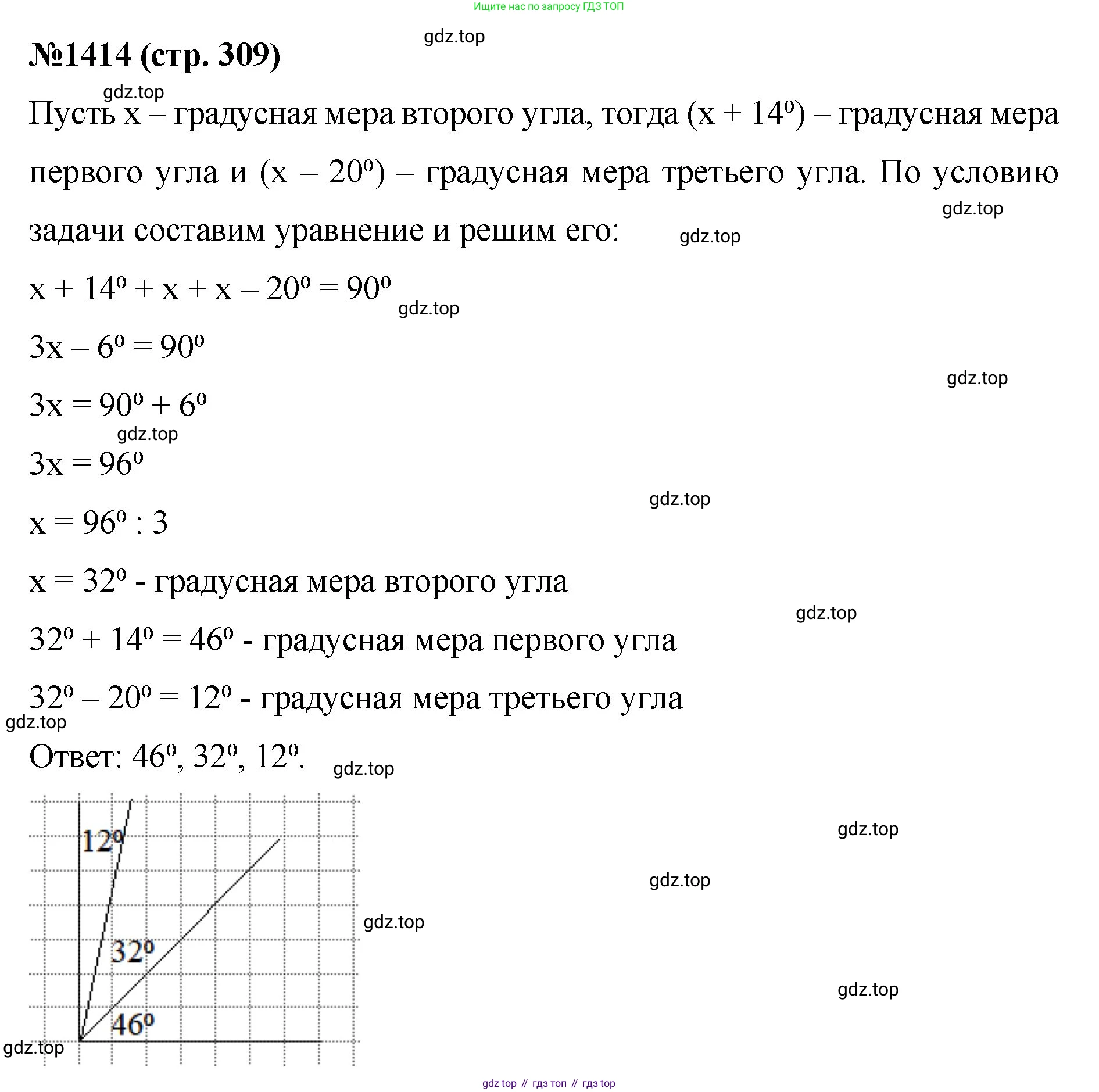Математика, 6 класс Учебник, авторы: Мерзляк Аркадий Григорьевич, Полонский Виталий Борисович, Якир Михаил Семёнович, издательство Просвещение, Москва, 2019 - 2022, салатового цвета, страница 309, номер 1414, Решение