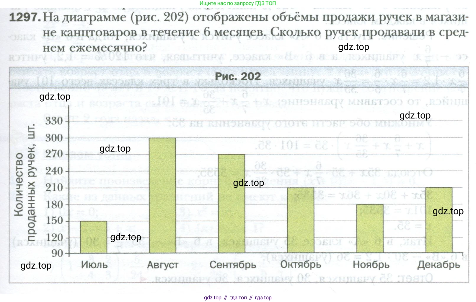 ГДЗ Математика, 6 класс Учебник, авторы: Мерзляк Аркадий Григорьевич, Полонский Виталий Борисович, Якир Михаил Семёнович, издательство Просвещение, Москва, 2023, салатового цвета, страница 265, номер 1297, Условие