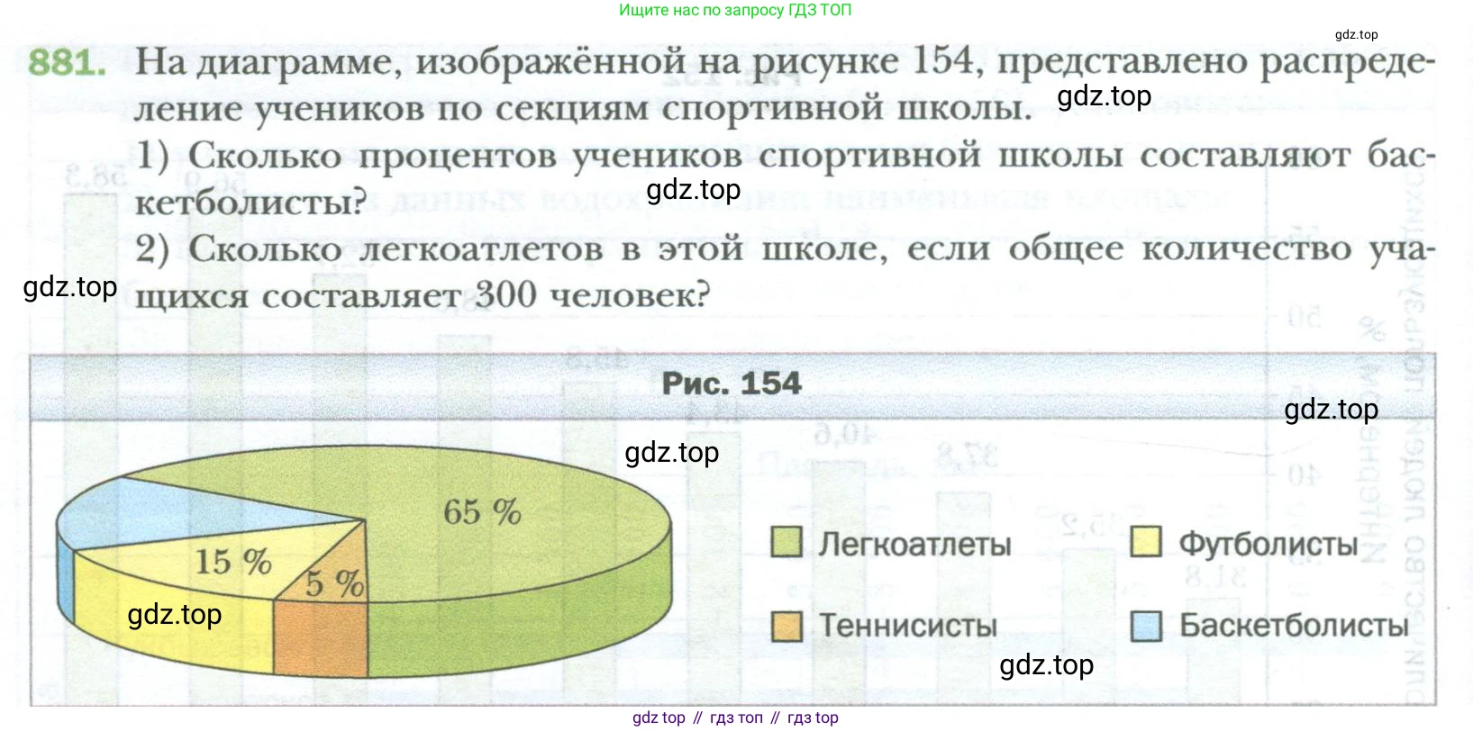ГДЗ Математика, 6 класс Учебник, авторы: Мерзляк Аркадий Григорьевич, Полонский Виталий Борисович, Якир Михаил Семёнович, издательство Просвещение, Москва, 2023, салатового цвета, страница 178, номер 881, Условие